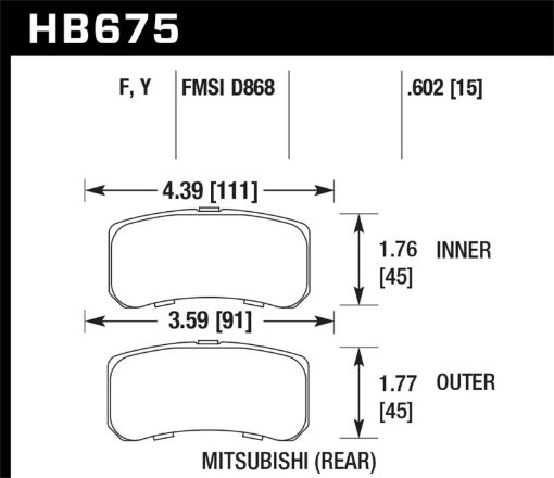 Picture of Hawk 09 Mitsubishi Lancer Ralliart 08 Lancer GTS LTS Rear Brake Pads