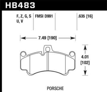 Picture of Hawk 08 Porsche 911 Targa 44S03 - 05 911 GT204 - 08 GT307 - 08 Turbo HT - 10 Race Front Brake Pads