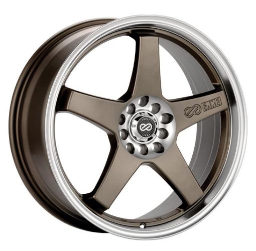 Picture of Enkei EV5 17x7 4x100108 45mm Offset 72.6 Bolt Diameter Matte Bronze w Machined Lip Wheel