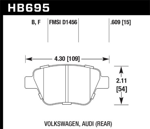 Picture of Hawk 12 Audi A3 11 - 12 VW Golf GTIJetta SJetta SEJetta SELJetta TDI HPS Street Rear Brake Pads
