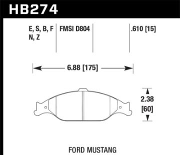 Picture of Hawk 99 - 04 Ford Mustang BaseGT HT - 10 Race Front Brake Pads