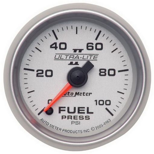 Picture of Autometer Ultra - Lite II 52mm 0 - 100 PSI Full Sweep Electronic Fuel Pressure Gauge
