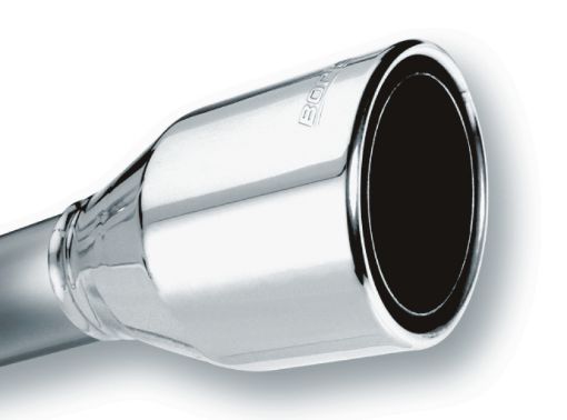 Picture of Borla 2.5in Inlet 4.5in Round Rolled Angle Cut Phantom X 7.75in Long Embossed Universal Exhaust Tips