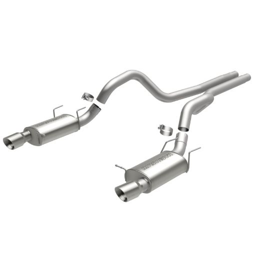 Picture of MagnaFlow 13 Ford Mustang Dual Split Rear Exit Stainless Cat Back Performance Exhaust (Street)
