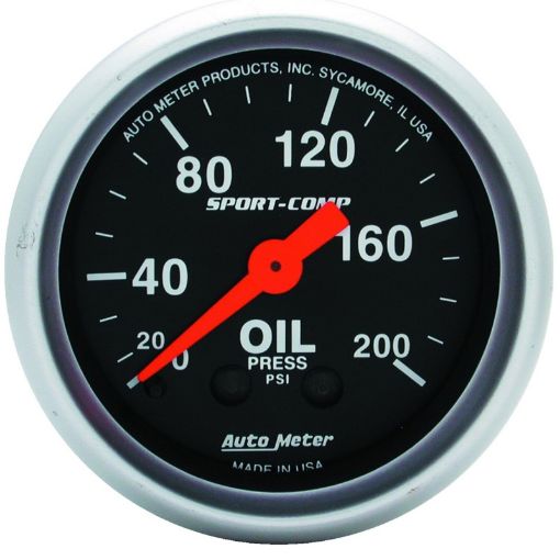 Picture of Autometer Sport Comp 52mm Mechanical 0 - 200 PSI Oil Pressure Gauge