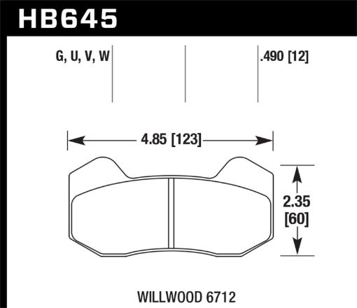 Picture of Hawk Wilwood DynaPro 6 (Type 6712) DTC - 70 Brake Pads