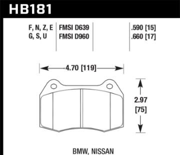 Picture of Hawk 02 - 04 Acura RSX 94 - 97 BMW 840CI850CI 92 - 02 Nissan Skyline DTC - 60 Front Race Brake Pads