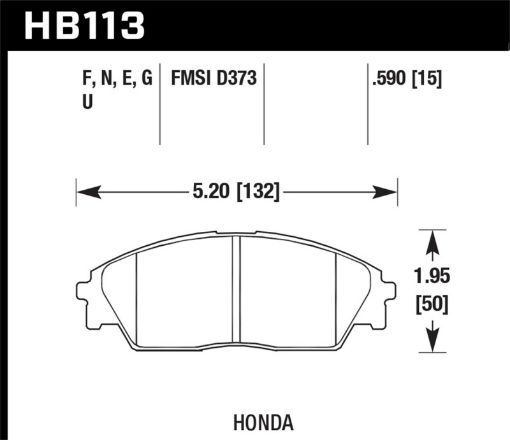 Picture of Hawk Honda Acura 88 - 91 Civic Wagon90 - 91CRX Si 88 - 90 Prelude S HPS Street Front Brake Pads