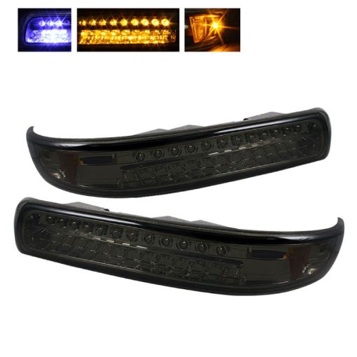 Picture of Xtune Chevy Silverado 99 - 02 LED Amber Bumper Lights Smoke CBL - CS99 - LED - SM