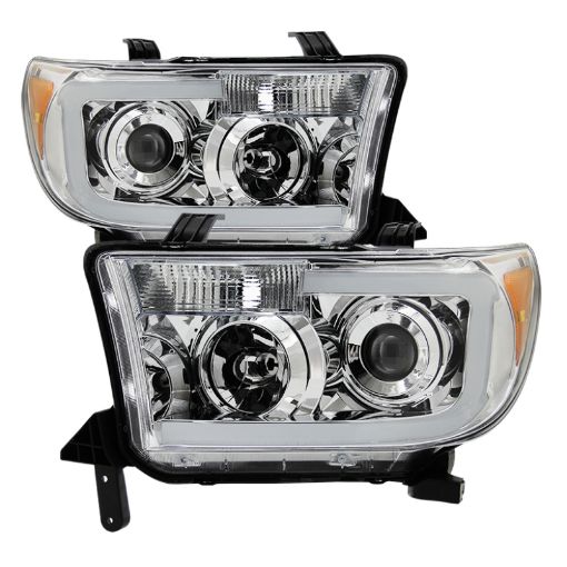 Picture of Xtune Toyota Tundra 07 - 13 LED Light Bar Projector Headlights Chrome PRO - JH - TTU07 - LED - C