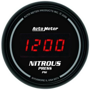 Picture of Autometer Z Series 52mm Digital 0 - 1600 PSI Nitrous Pressure Gauge