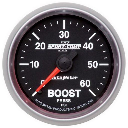 Picture of Autometer Sport - Comp II Mechanical 52mm 0 - 60 PSI Mechanical Boost Gauge