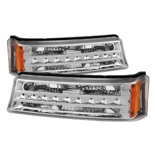 Picture of Xtune Chevy Silverado 03 - 06 Avalanche 02 - 06 LED Bumper Lights Chrome CBL - JH - CS03 - LED - C