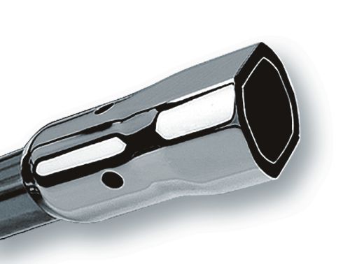 Picture of Borla 2.25in Inlet 3.38in x 3.0in Square Angle Cut Phantom x 6.5in Long Universal Exhaust Tips