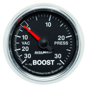 Picture of Autometer GS 52mm 30 In Hg. - Vac30 PSI Mechanical VacuumBoost Gauge