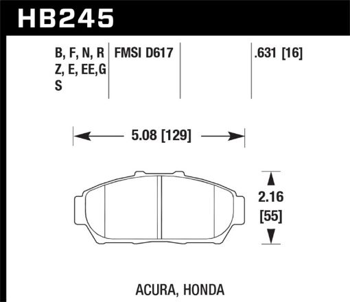 Picture of Hawk 94 - 01 Acura Integra (excl Type R) DTC - 60 Race Front Brake Pads