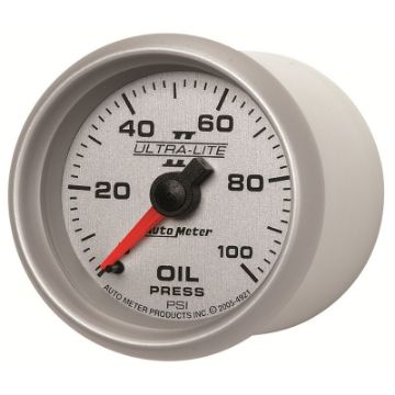Picture of Autometer Ultra - Lite II 52mm 0 - 100 PSI Mechanical Oil Pressure Gauge