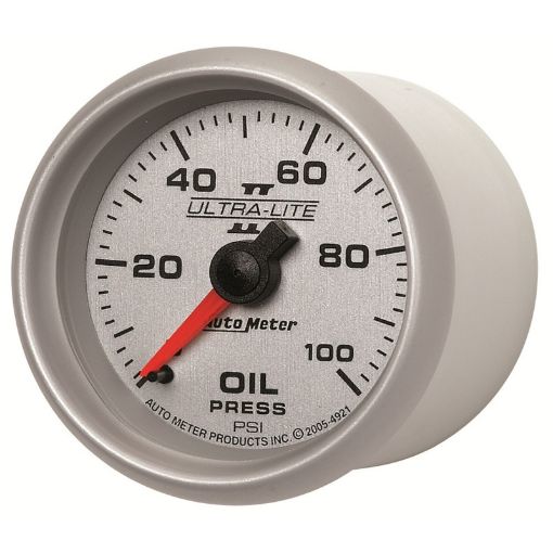 Picture of Autometer Ultra - Lite II 52mm 0 - 100 PSI Mechanical Oil Pressure Gauge