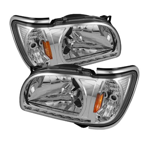 Picture of Xtune Toyota Tacoma 01 - 04 1 Piece w Chrome Trim Corner Crystal Headlights HD - ON - TT01 - 1PC - LED - CC - C