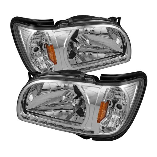 Picture of Xtune Toyota Tacoma 01 - 04 1 Piece w Black Trim Corner Crystal Headlights HD - ON - TT01 - 1PC - LED - C