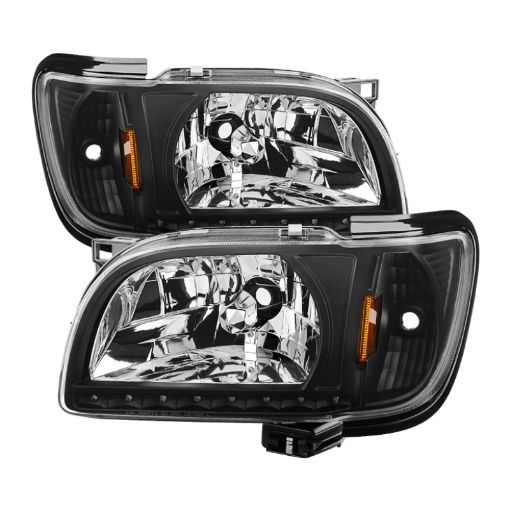 Picture of Xtune Toyota Tacoma 01 - 04 1 Piece w Black Trim Crystal Headlights Black HD - ON - TT01 - 1PC - LED - BK
