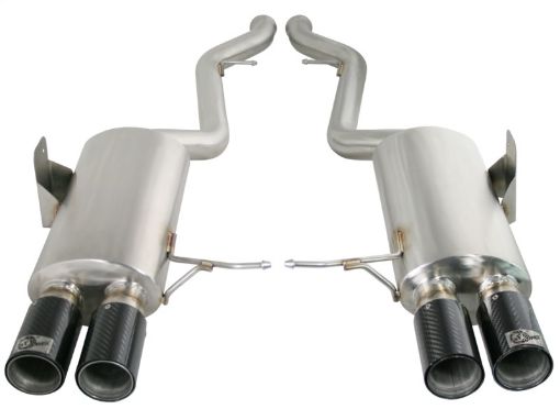 Picture of aFe MACHForce XP Exhaust Cat - Back 2.5in Dia Carbon Fiber Tips SS - 304 08 - 13 BMW M3 (E90) V8 4.0L