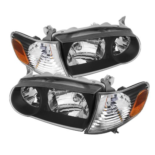 Picture of Xtune Toyota Corolla 01 - 02 Crystal Headlights w Amber Corner Lights Black HD - JH - TC01 - AM - BK