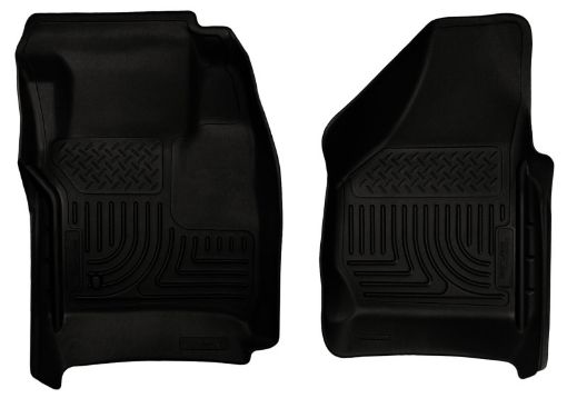 Picture of Husky Liners 08 - 10 Ford SuperDuty RegularSuperCrew Cab WeatherBeater Black Floor Liners