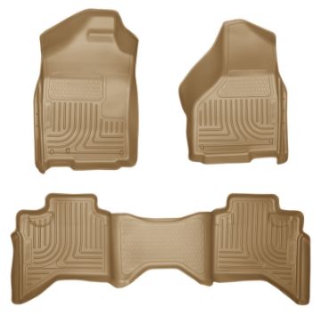 Picture of Husky Liners 03 - 08 Dodge Ram 150025003500 Quad Cab WeatherBeater Combo Tan Floor Liners