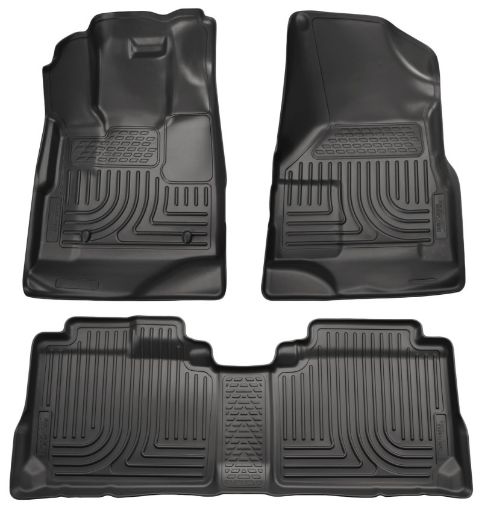 Picture of Husky Liners 10 - 12 Cadillac SRX WeatherBeater Combo Black Floor Liners (One Piece for 2nd Seat)