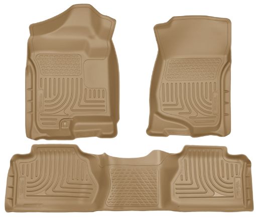 Picture of Husky Liners 07 - 12 Chevy SilveradoGMC Sierra Extended Cab WeatherBeater Combo Tan Floor Liners