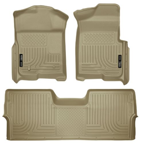Picture of Husky Liners 09 - 12 Ford F - 150 Super Crew Cab WeatherBeater Combo Tan Floor Liners