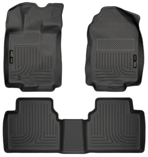 Picture of Husky Liners 10 - 12 Ford FusionLincoln MKZ (FWD) WeatherBeater Combo Black Floor Liners