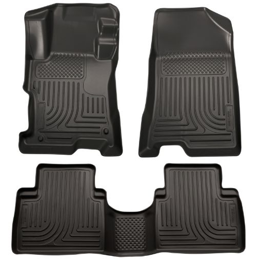 Picture of Husky Liners 08 - 12 Honda Accord (4DR) WeatherBeater Combo Black Floor Liners (One Piece for 2nd Row)