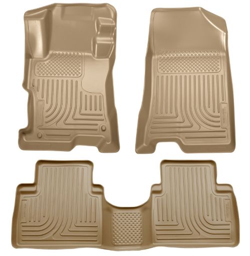 Picture of Husky Liners 08 - 12 Honda Accord (4DR) WeatherBeater Combo Tan Floor Liners (One Piece for 2nd Row)