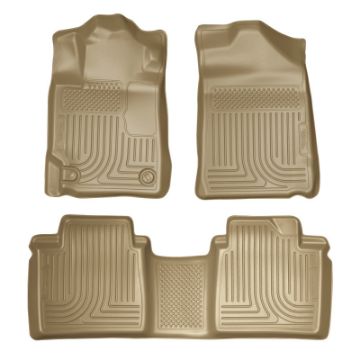 Picture of Husky Liners 07 - 11 Toyota Camry (All) WeatherBeater Combo Tan Floor Liners (One Piece for 2nd Row)