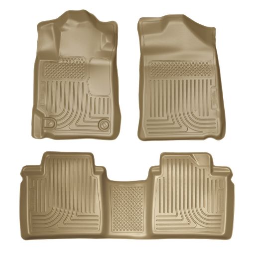 Picture of Husky Liners 07 - 11 Toyota Camry (All) WeatherBeater Combo Tan Floor Liners (One Piece for 2nd Row)