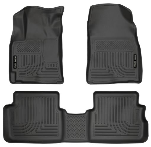 Picture of Husky Liners 09 - 12 Toyota CorollaMatrixPontiac Vibe (FWD) WeatherBeater Combo Black Floor Liners