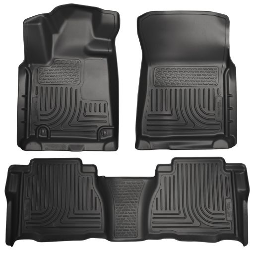 Picture of Husky Liners 07 - 11 Toyota Tundra DoubleCrewMax Cab WeatherBeater Combo Black Floor Liners