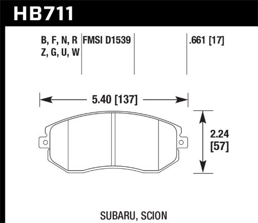 Picture of Hawk 13 Subaru BRZ 13 Scion FR - S Perf. Ceramic Front Street Brake Pads