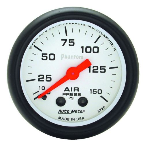 Picture of Autometer Phantom 52mm 0 - 150 PSI Mechanical Air Pressure Gauge