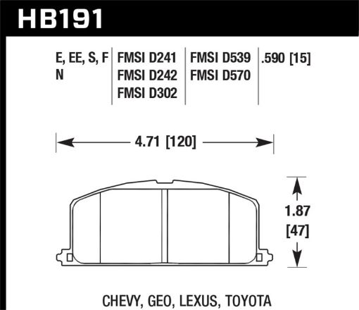 Picture of Hawk 87 Toyota Corolla FX16 HP Street Front Brake Pads