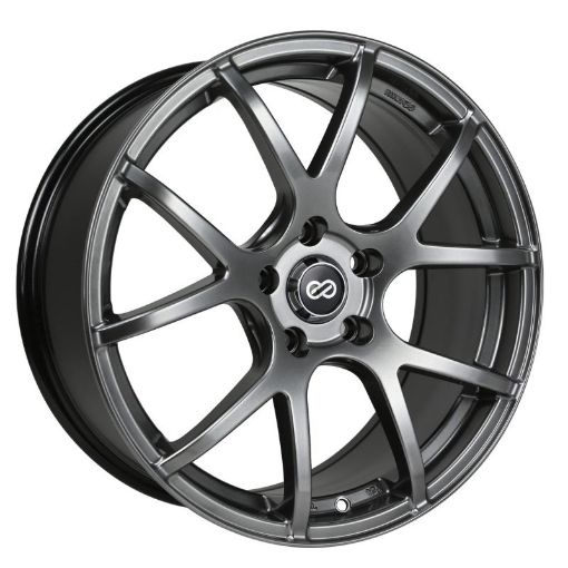 Picture of Enkei M52 16x7 45mm Offset 5x114.3 Bolt Pattern 72.6mm Bore Dia Hyper Black Wheel
