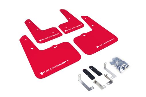 Picture of Rally Armor 12 - 18 Hyundai Veloster Red UR Mud Flap w White Logo
