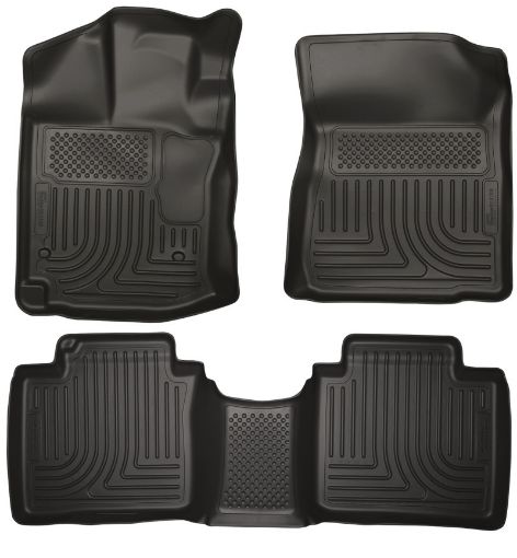 Picture of Husky Liners 12 - 13 Toyota Venza WeatherBeater Black Front 2nd Seat Floor Liners