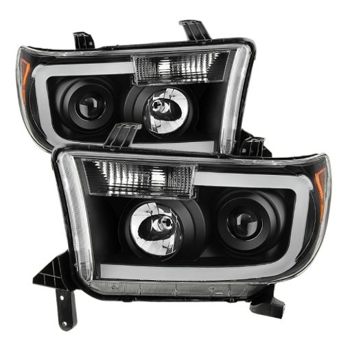 Picture of Xtune Toyota Tundra 07 - 13 LED Light Bar Projector Headlights Black PRO - JH - TTU07 - LED - BK