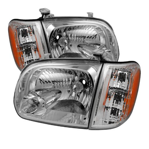 Picture of Xtune Toyota Tundra Double Cab 05 - 06 OEM Style Headlights Corner Lights Chrome HD - JH - TTUN05 - AM - C