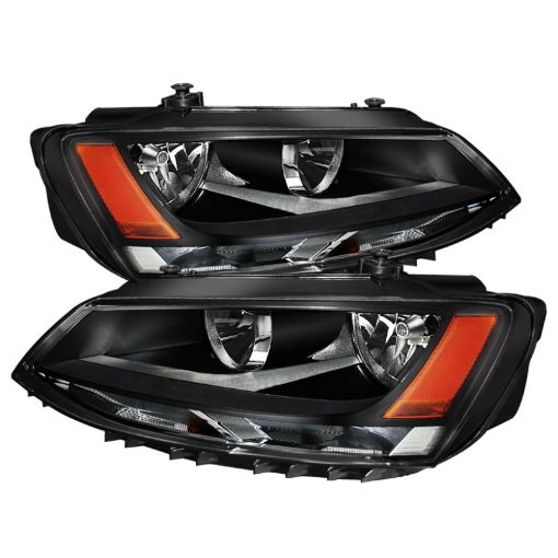 Picture of Xtune Volkswagen Jetta 11 - 14 Amber Crystal Headlights Black HD - JH - VJ11 - AM - BK