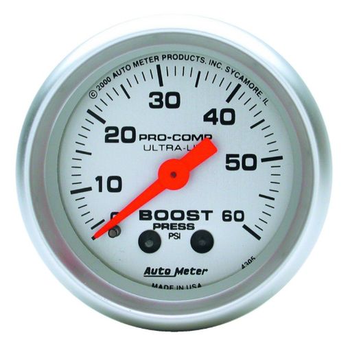Picture of Autometer Ultra - Lite 52mm 60 PSI Mechanical Boost Gauge
