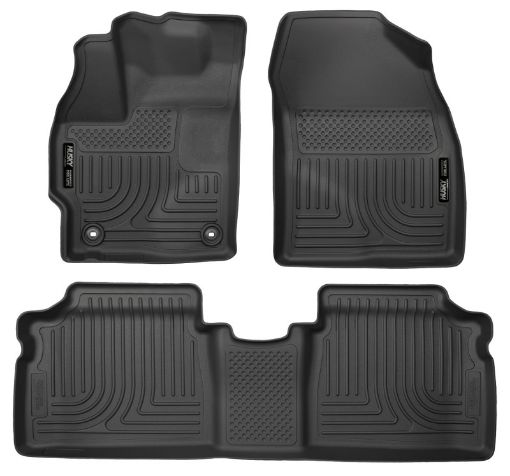 Picture of Husky Liners 12 Toyota Prius (PlugIn Models ONLY) WeatherBeater Front 2nd Seat Black Floor Liners